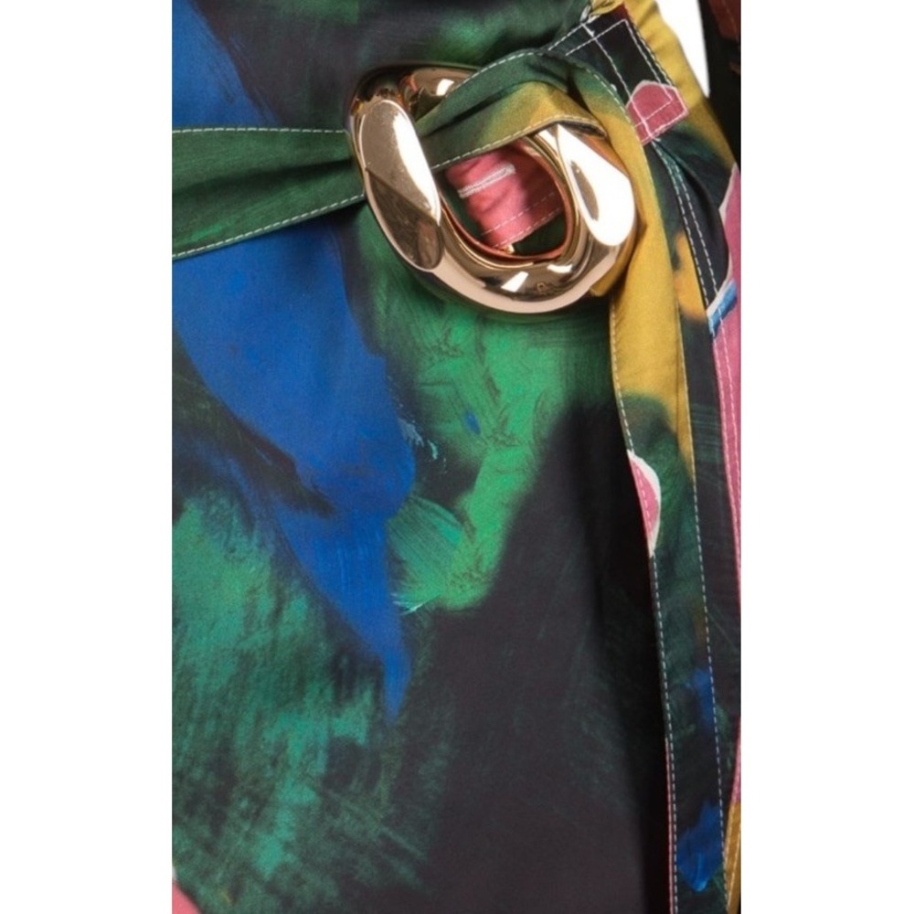 JW Anderson Side Drape Link Skirt Abstract Camo Multi US Size 6 SK011PG084500 - Picture 3 of 16